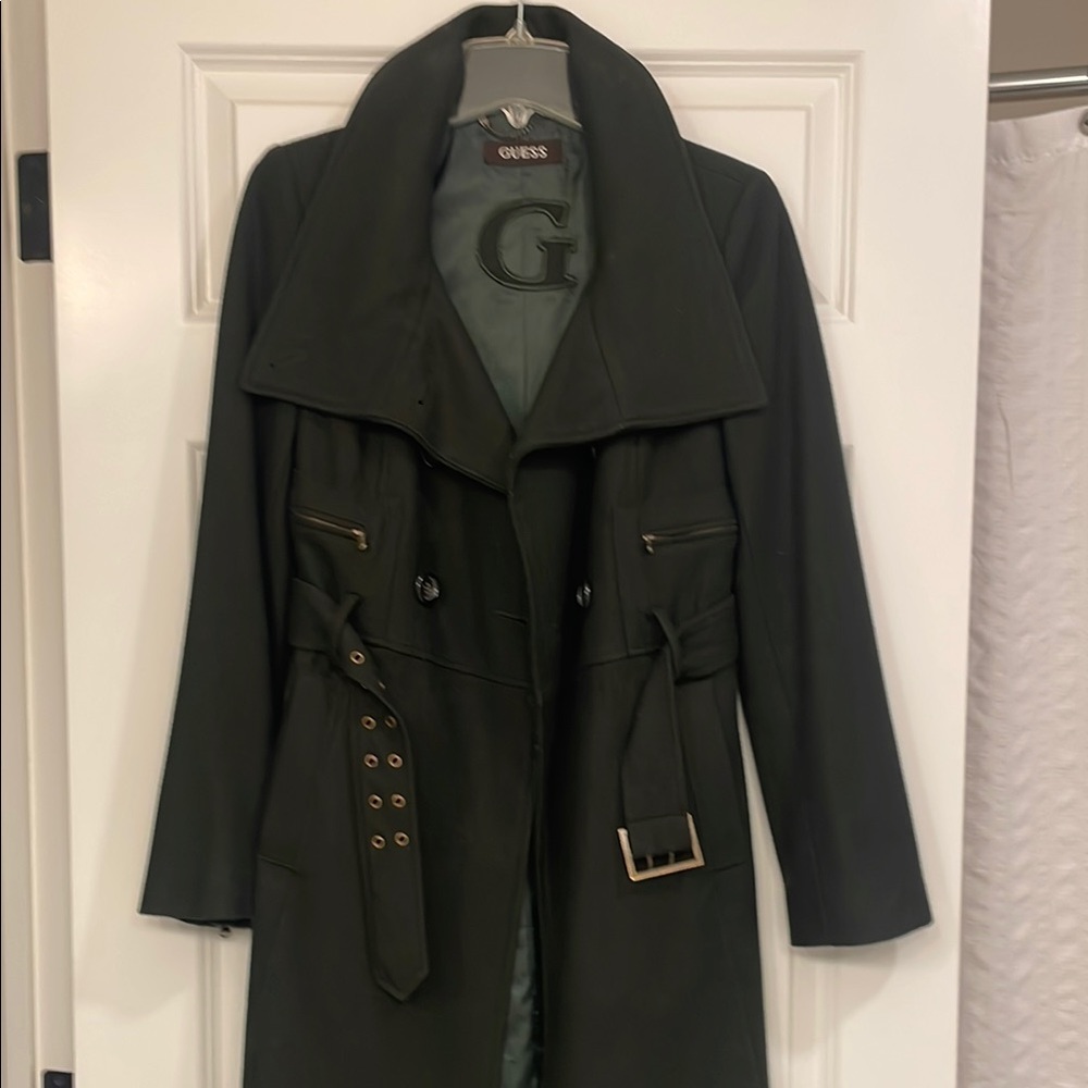 GUESS Women's Green Trench Coat